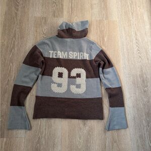 Jaded London Brown and Gray Striped Sweater